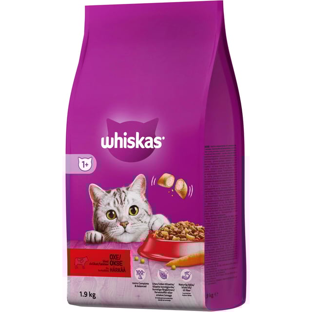 Whiskas 1+ Kattmat Biff 1,9 kg