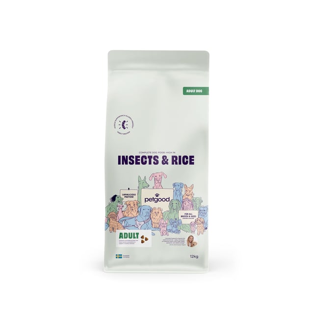 Petgood Helfoder Insekter & Ris Vuxen Hund 12 kg
