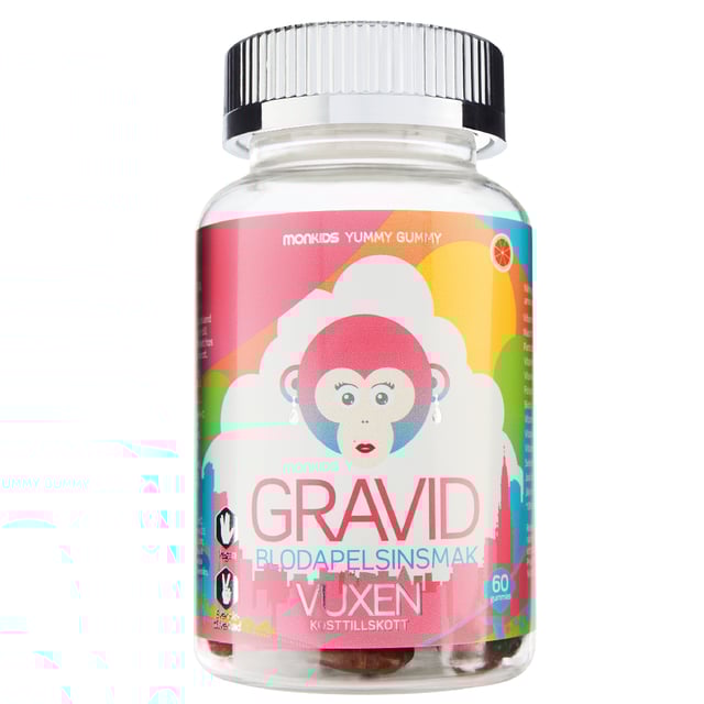 Monkids Gravid Blodapelsin 60 tuggtabletter
