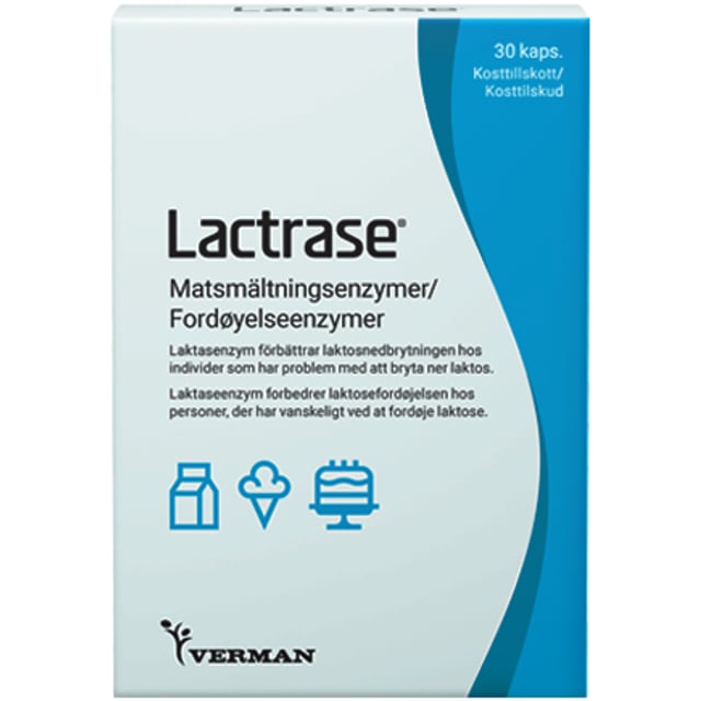 Verman Lactrase Laktasenzym 30 kapslar