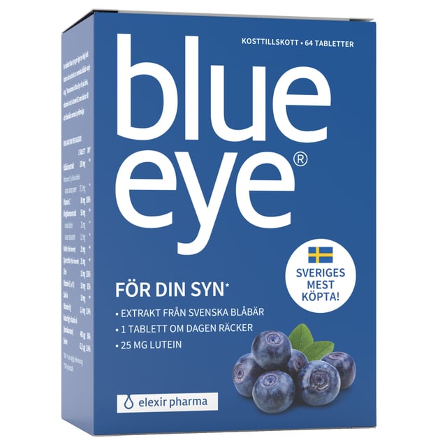 Elexir Pharma BlueEye Blåbär & Lutein 64 tabletter