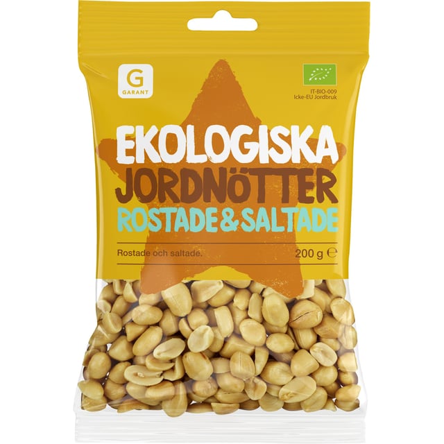 Garant Ekologiska Jordnötter Rostade & Saltade 200 g
