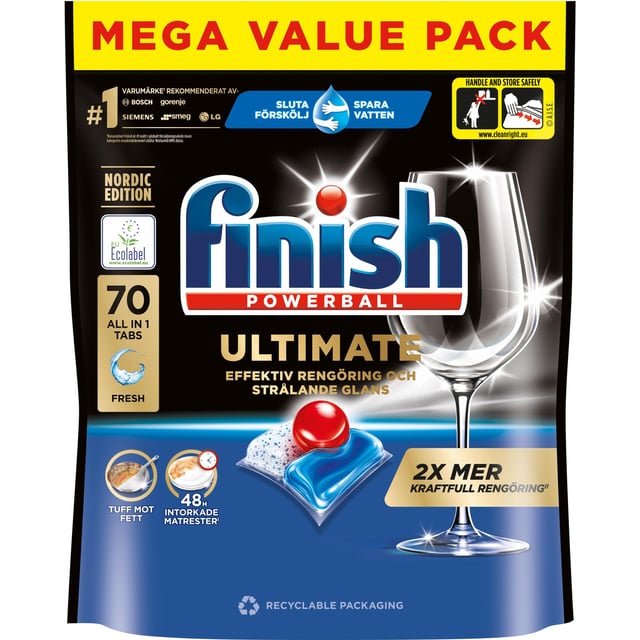 Finish Ultimate All in One Maskindisktabletter 70 st