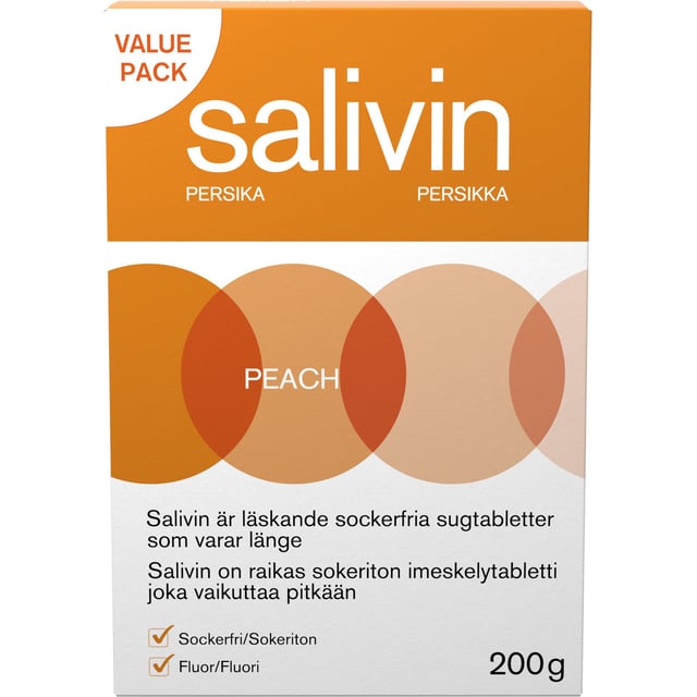 Salivin Sugtabletter Peach 200g