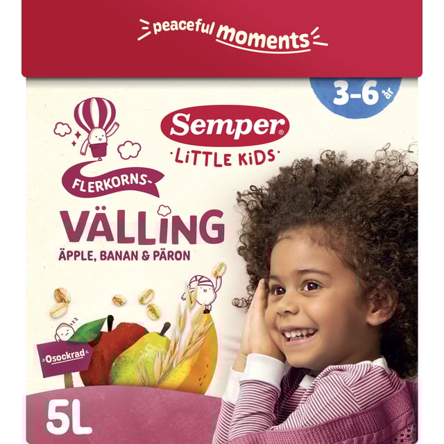 Semper Flerkornsvälling äpple, banan & päron 3-6 år