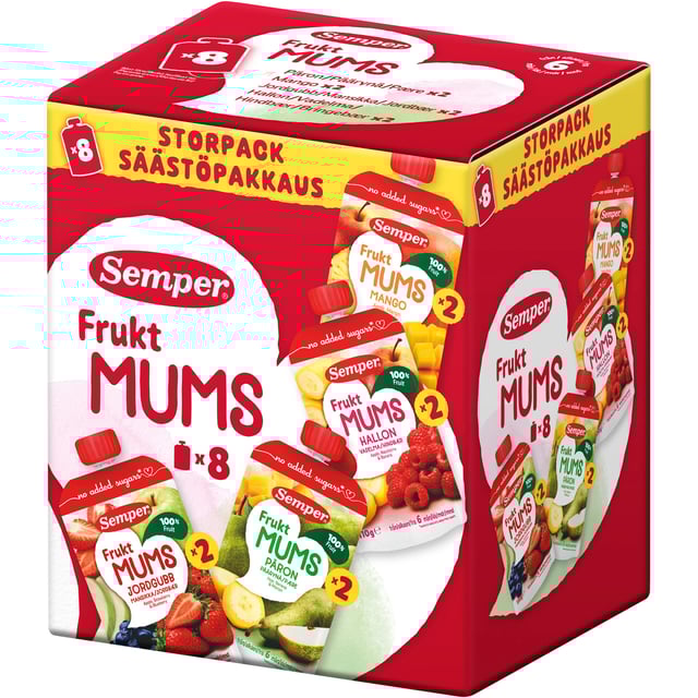 Semper Fruktmums Mix 6 månader 8 st