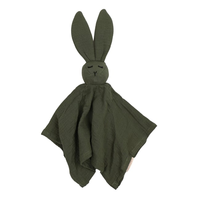 Oh, Poppy! Leia The Bunny Muslin Comfort Blanket Linen Green