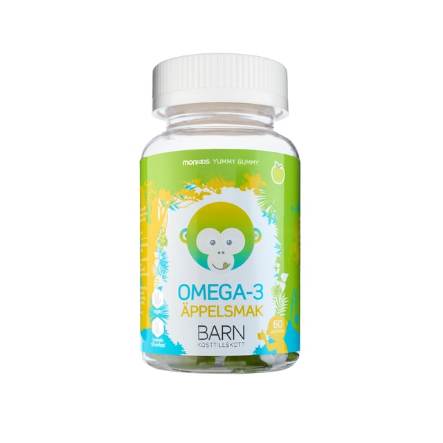 Monkids Omega-3 Barn Äpple 60 tuggisar