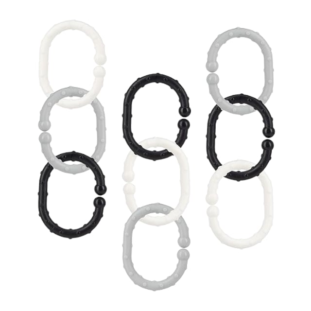 Fresh Kid Barnvagnsringar svart grå vit 18 pack