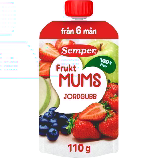 Semper Fruktmums Klämmis Jordgubb 110 g