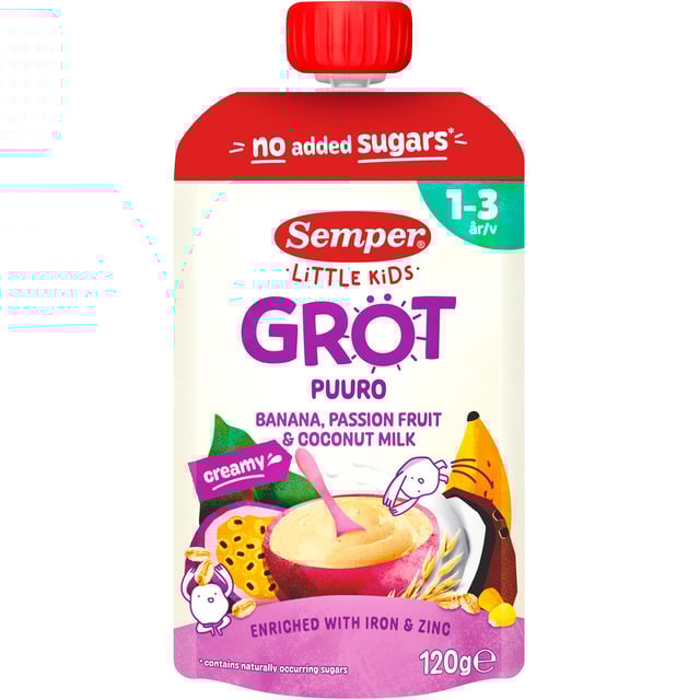 Semper Gröt Passionsfrukt Banan Kokos 1-3 år 120 g