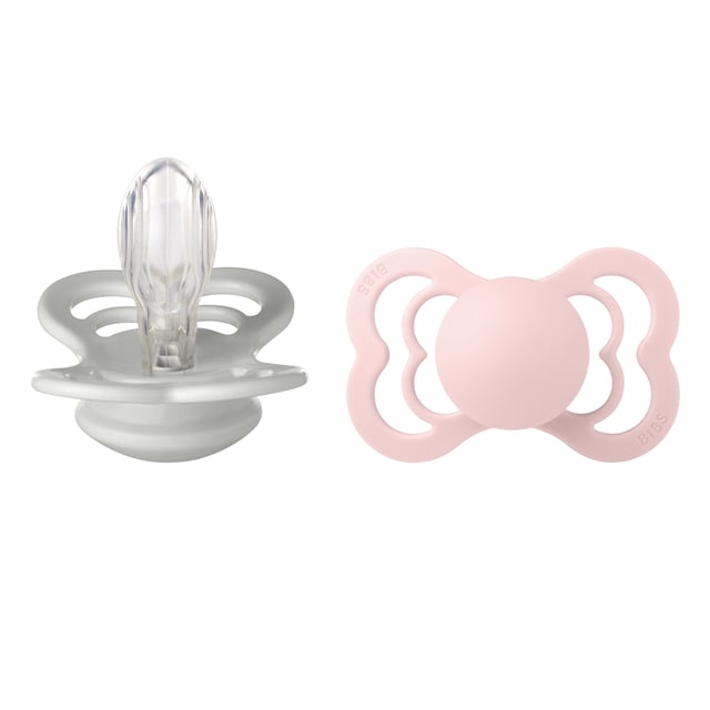 BIBS Supreme Silicone 6+ månader Size 2 Haze/Blossom 2 st