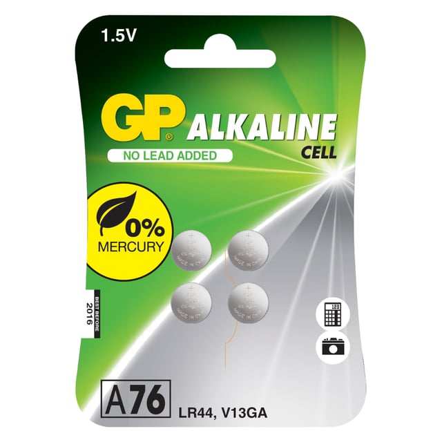 GP Batteries knappcell 1,5V A76/LR44 4 st