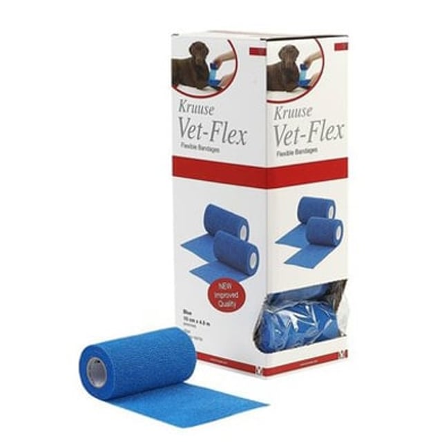 Vet-Flex Elastisk Binda Blå 10 cm x 4,5 m 10 st