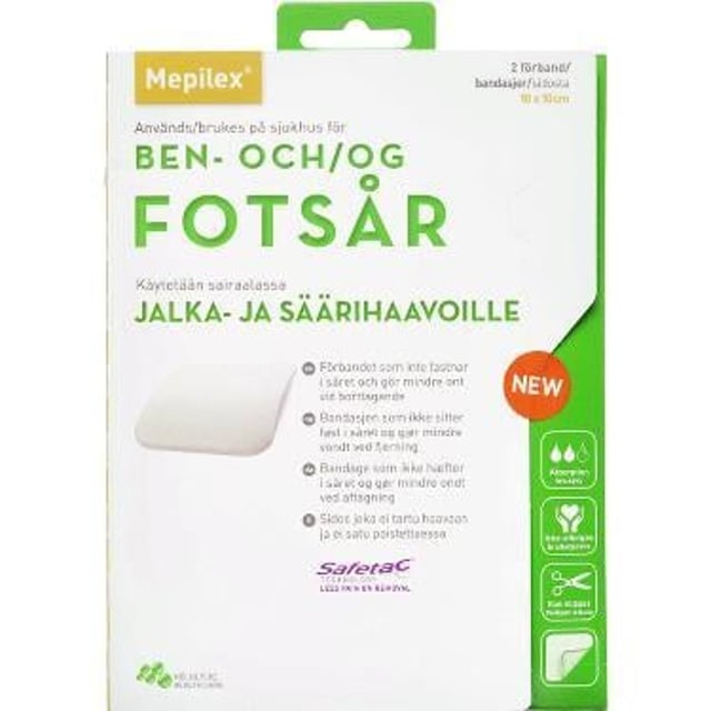 Mölnlycke Health Care Mepilex Ben & Fotsår 10 x 10 cm 2 st
