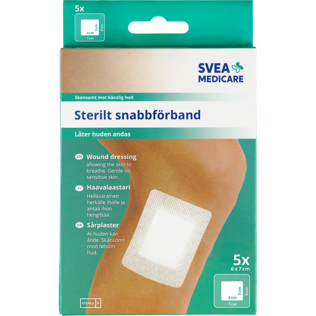 Svea Medicare Sterilt Snabbförband 6 x 7 cm 5 st