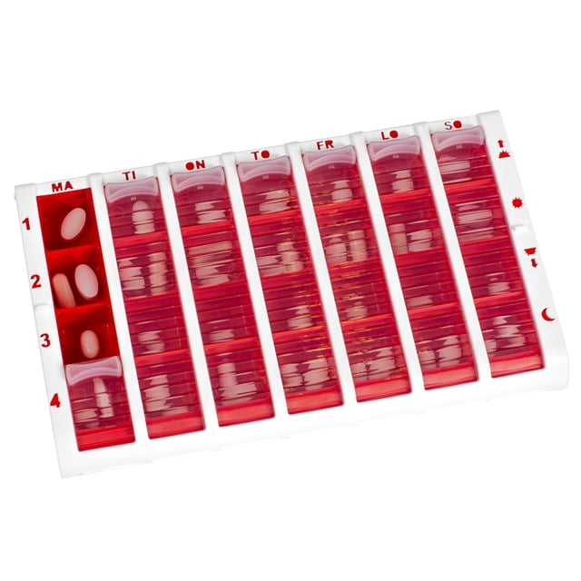 Schine Pill Box L pillerförvaring röd 1 st