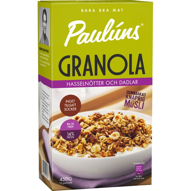 Paulúns Granola Hasselnöt 450 g