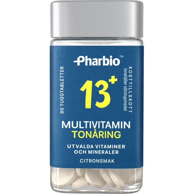 Pharbio Multivitamin Tonåring 13+ 90 tuggtabletter