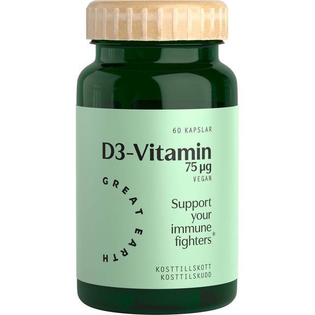 Great Earth Vitamin D3 75μg 60 kapslar