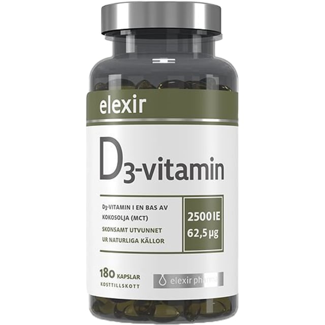Elexir Pharma D3-vitamin 180 kapslar