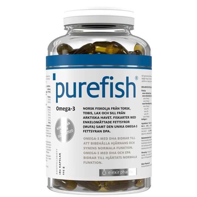 Elexir Pharma Purefish Kosttillskott med Omega-3 180 kapslar