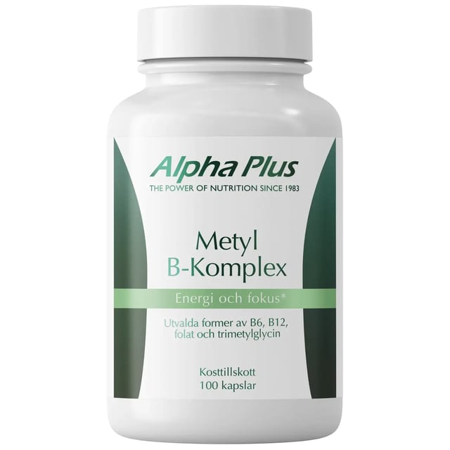 Alpha Plus Metyl B-komplex Energi & Fokus 100 kapslar