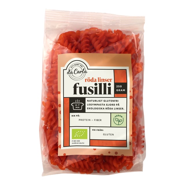 Da Carla Pasta Röda Linser 250 g