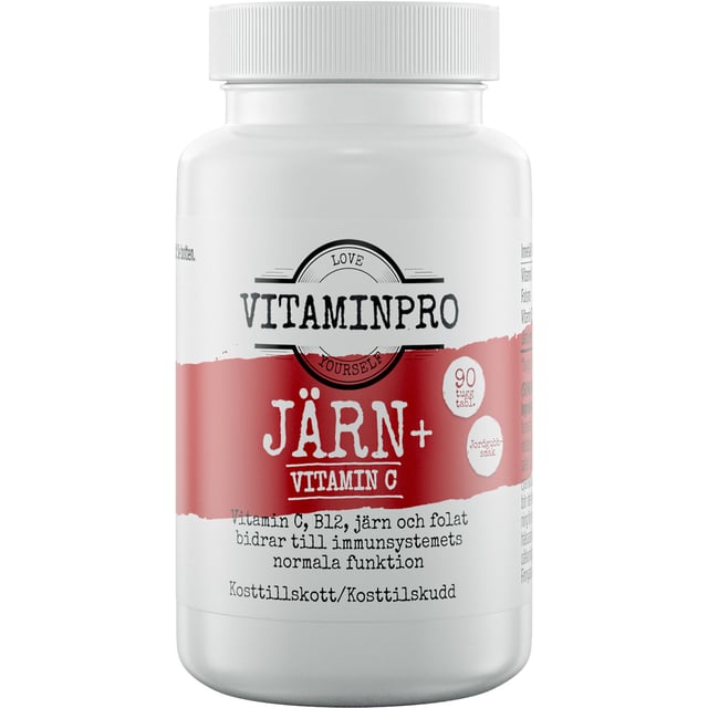 Vitaminpro Järn & Vitamin C 90 tuggtabletter