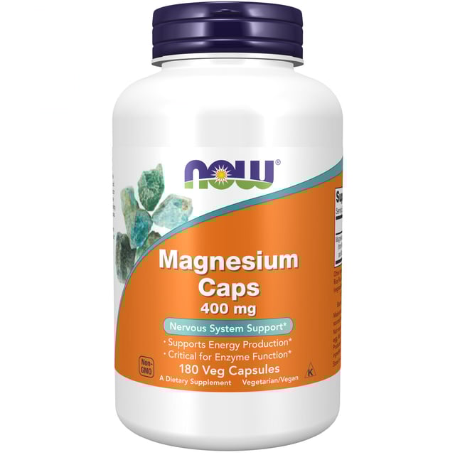 NOW Magnesium 400 mg 180 vegkapslar