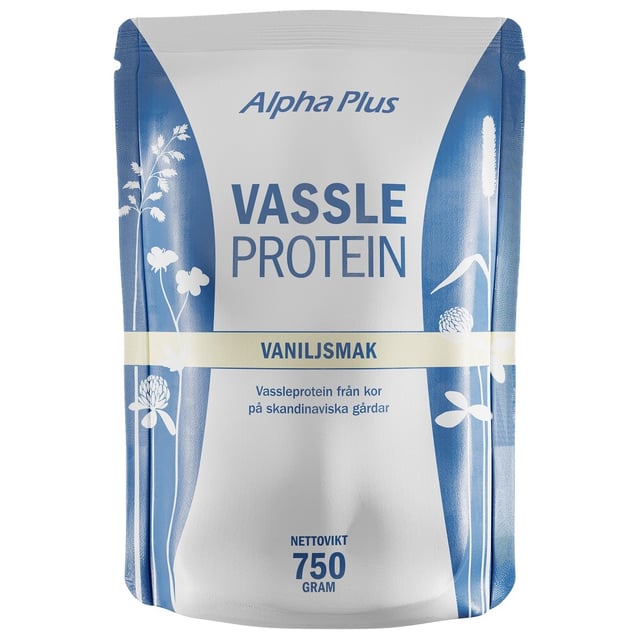 Alpha Plus Vassleprotein vaniljsmak 750 g