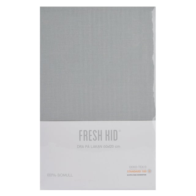 Fresh Kid Dra på Lakan för spjälsäng grå 60x120cm