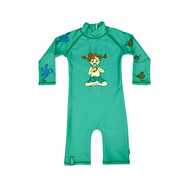 Swimpy UV-dräkt Pippi Söderhavet Grön Stl 86-92