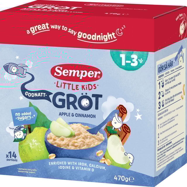 Semper Godnatt Gröt Äpple & Kanel 1-3 år