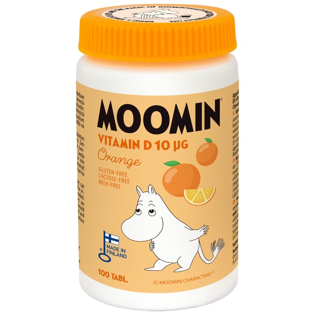 Moomin Vitamin D Tuggtablett Apelsin 100 Tabletter