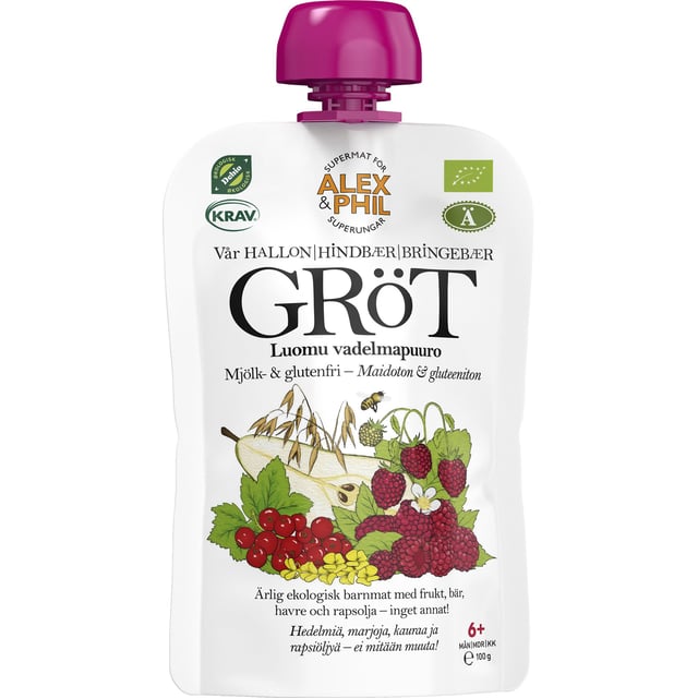 Alex & Phil Gröt Hallon & Röda Vinbär 100 g