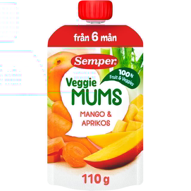 Semper Veggiemums Klämmis Mango & Aprikos från 6 månader 110 g