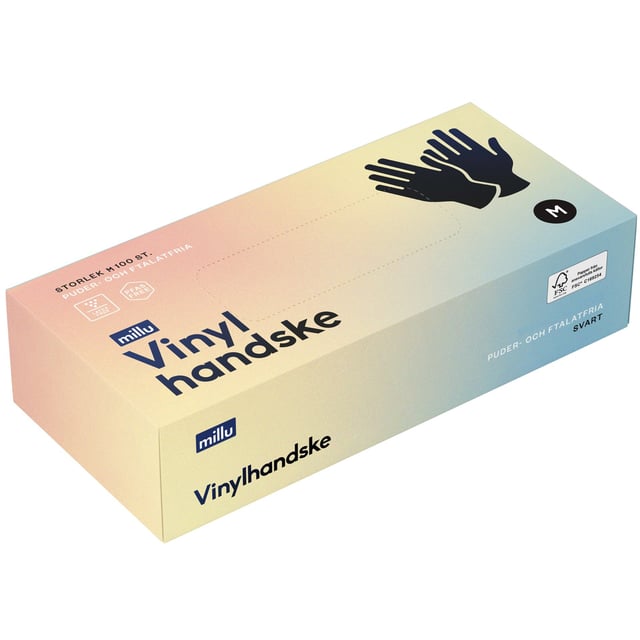 Millu Vinylhandske Svart M 100 st