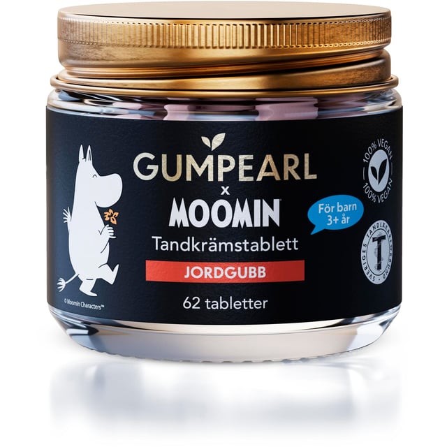 Gumpearl x Moomin Jordgubb Tandkrämstablett 62 st