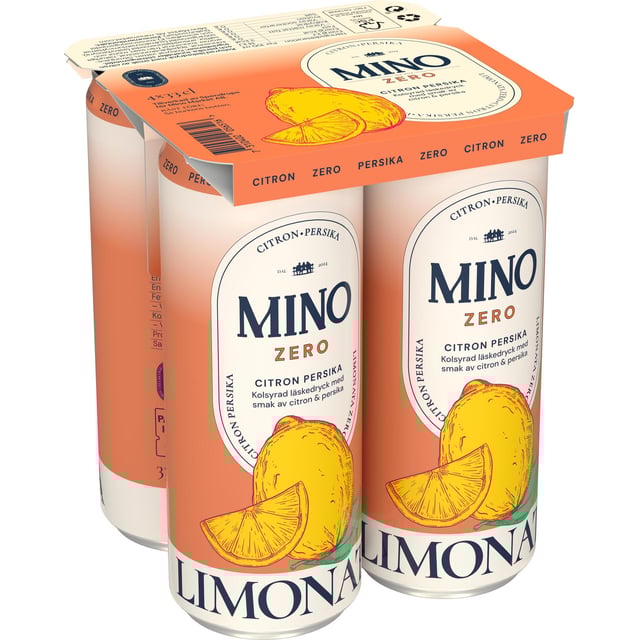 MINO Limonata Citron & Persika Zero 4x33 cl