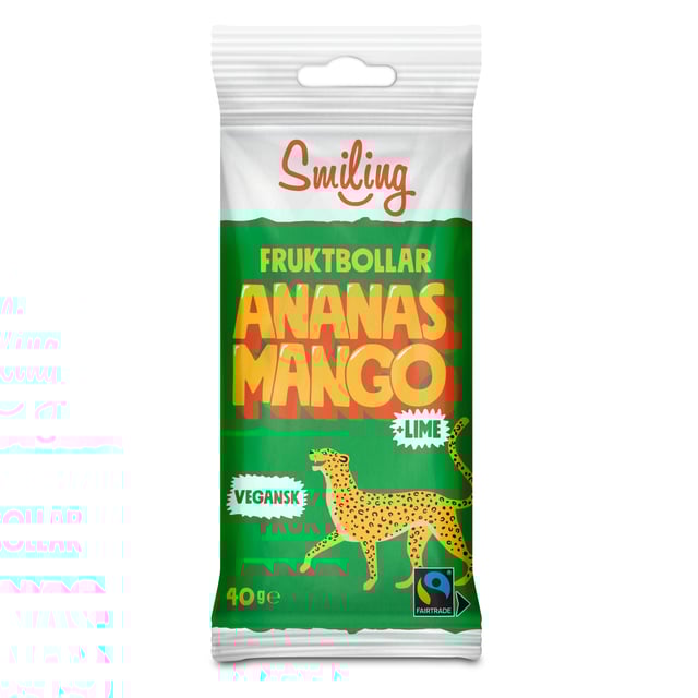 Smiling Fruktbollar Ananas Mango & Lime 40 g