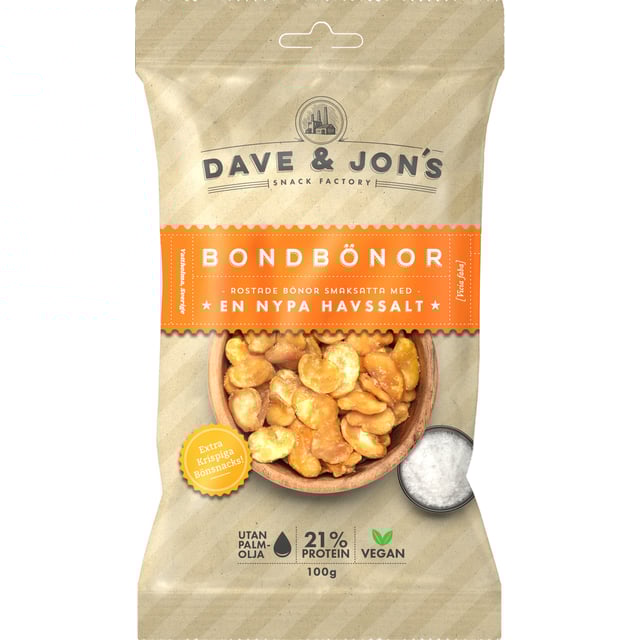 Dave & Jon´s Bondbönor Havssalt 100 g