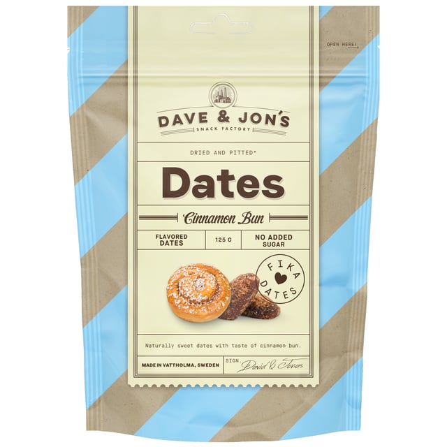 Dave & Jon´s Dadlar Kanelbulle 125 g