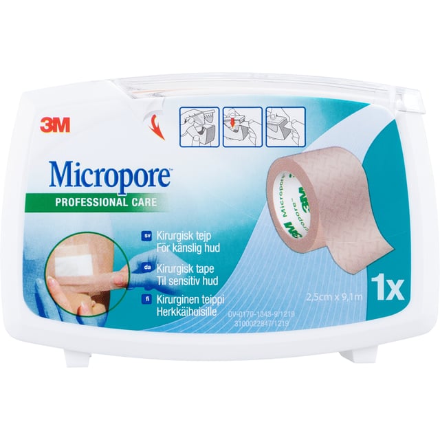 Micropore Kirurgtejp Känslig Hud Brun 2,5cm x 9,1m