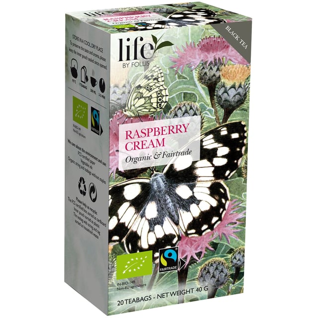 life BY FOLLIS Organic Tea Hallon & Grädde 20 tepåsar