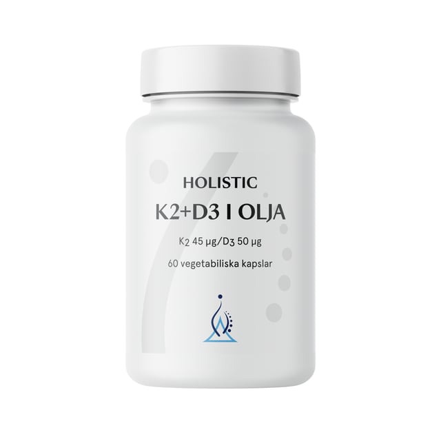 Holistic K2+D3-vitamin i olivolja 60 vegetabiliska kapslar