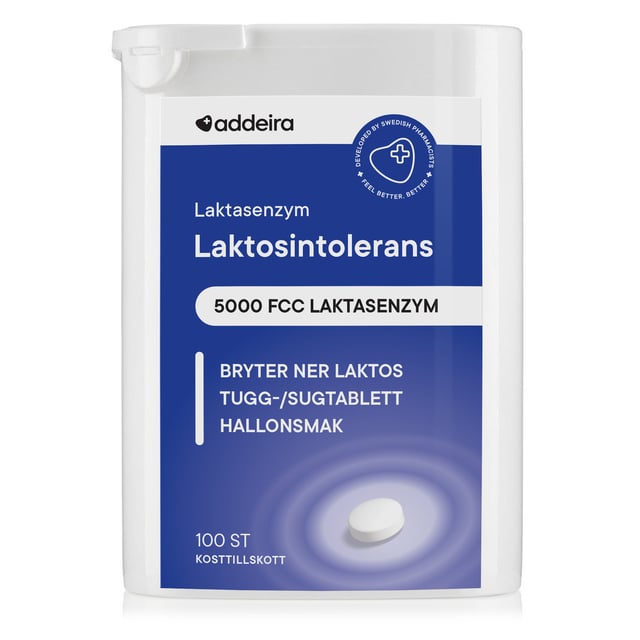 Addeira Laktasenzym Laktosintolerans 100 tuggtabletter