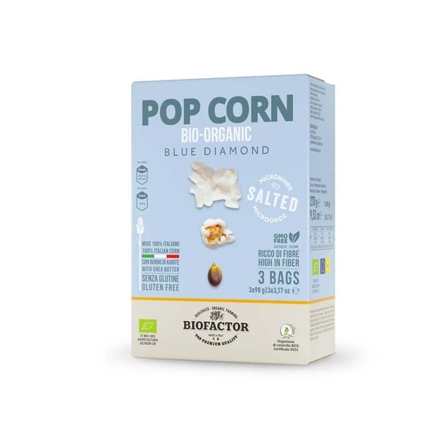 Biofactor Organic Blue Microwave Popcorn 3 x 90 g