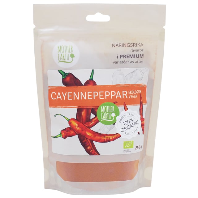 Mother Earth Cayennepeppar Mald EKO 250g