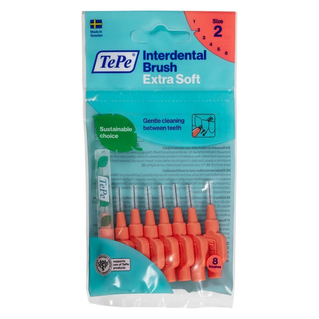 TePe Mellanrumsborste Extra Soft 0,5mm Röd 8-pack
